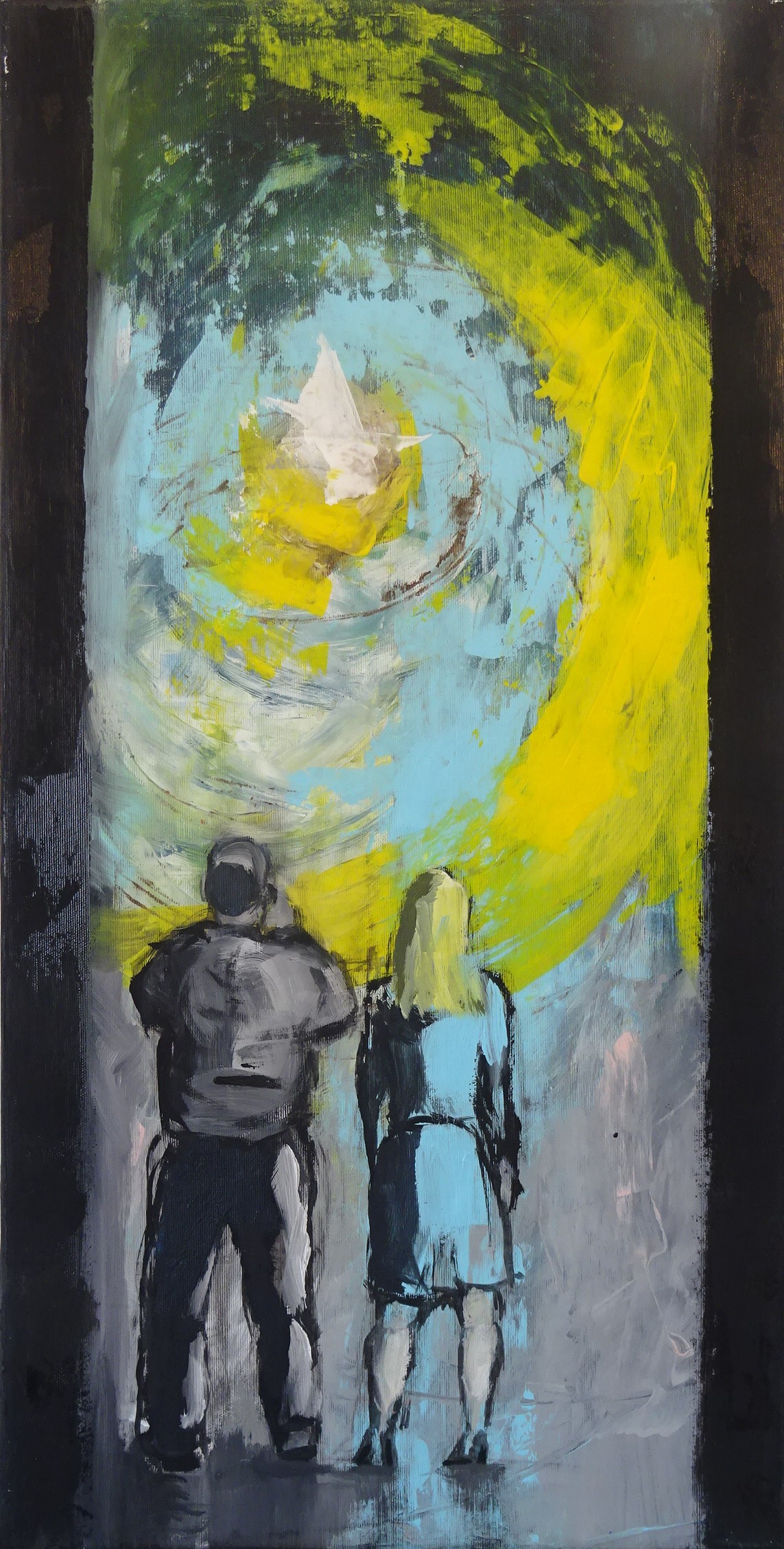 Bild von Franziska Morgner-Fanderl - In Betrachtung, Acryl, 40 x 80